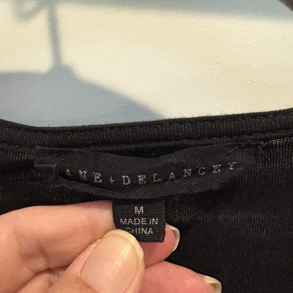 Jane Delancey Top Women Medium Black Tunic Stretch Drape Flowy Capsule Staple - Picture 3 of 13